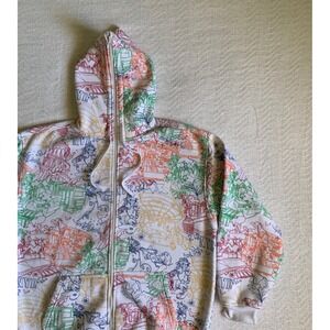 Y2K VTG 212‎ NYC AOP Hoodie Full-Zip Multicolor Jacket M Rare Streetwear Grunge